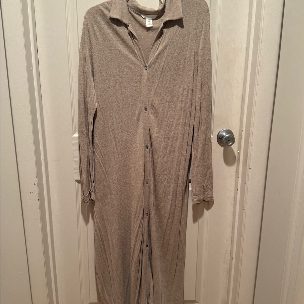 H&M Long Sleeve Beige Dress